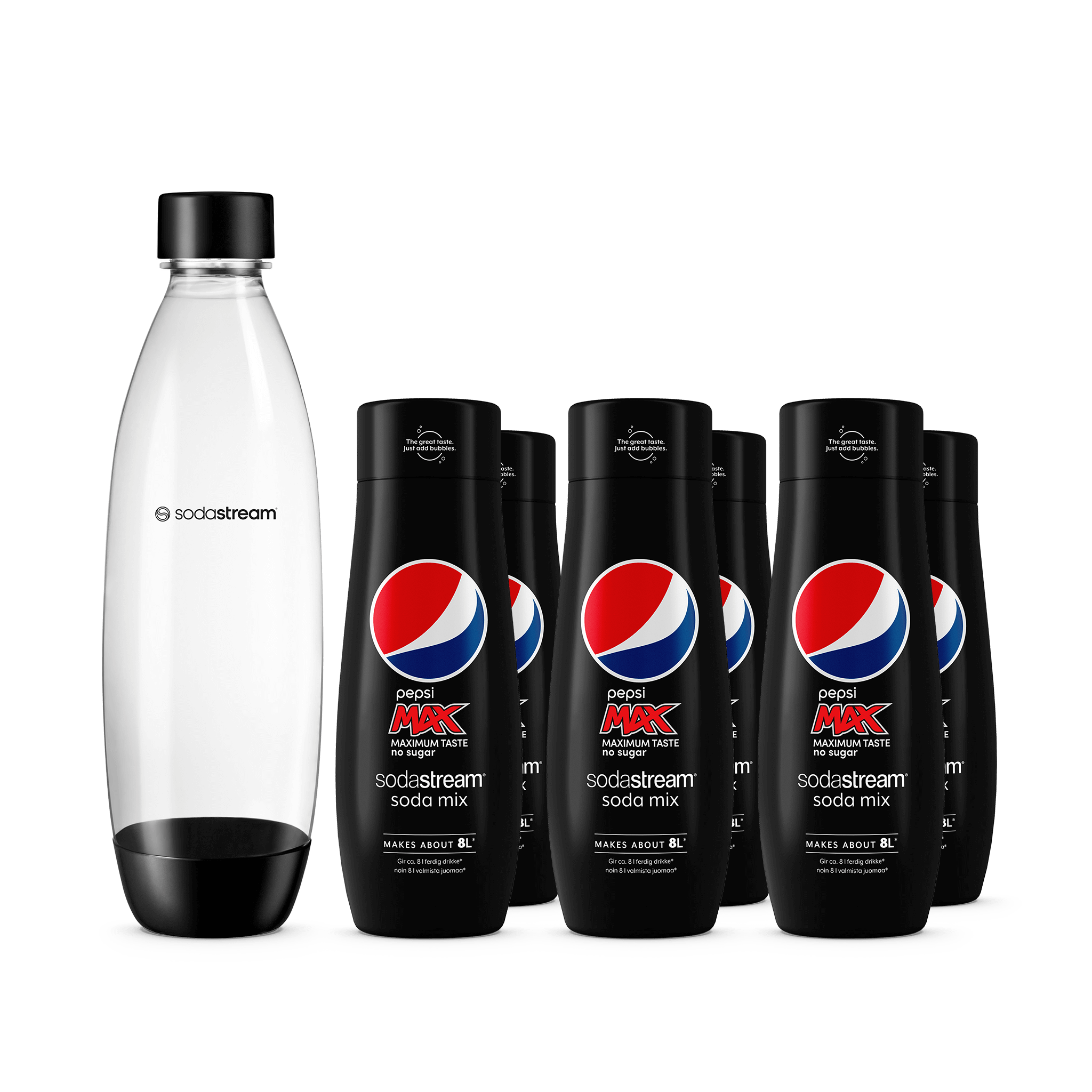 6-pak Pepsi Max + 1L opvaskemaskine sikker Fuse flaske sodastream