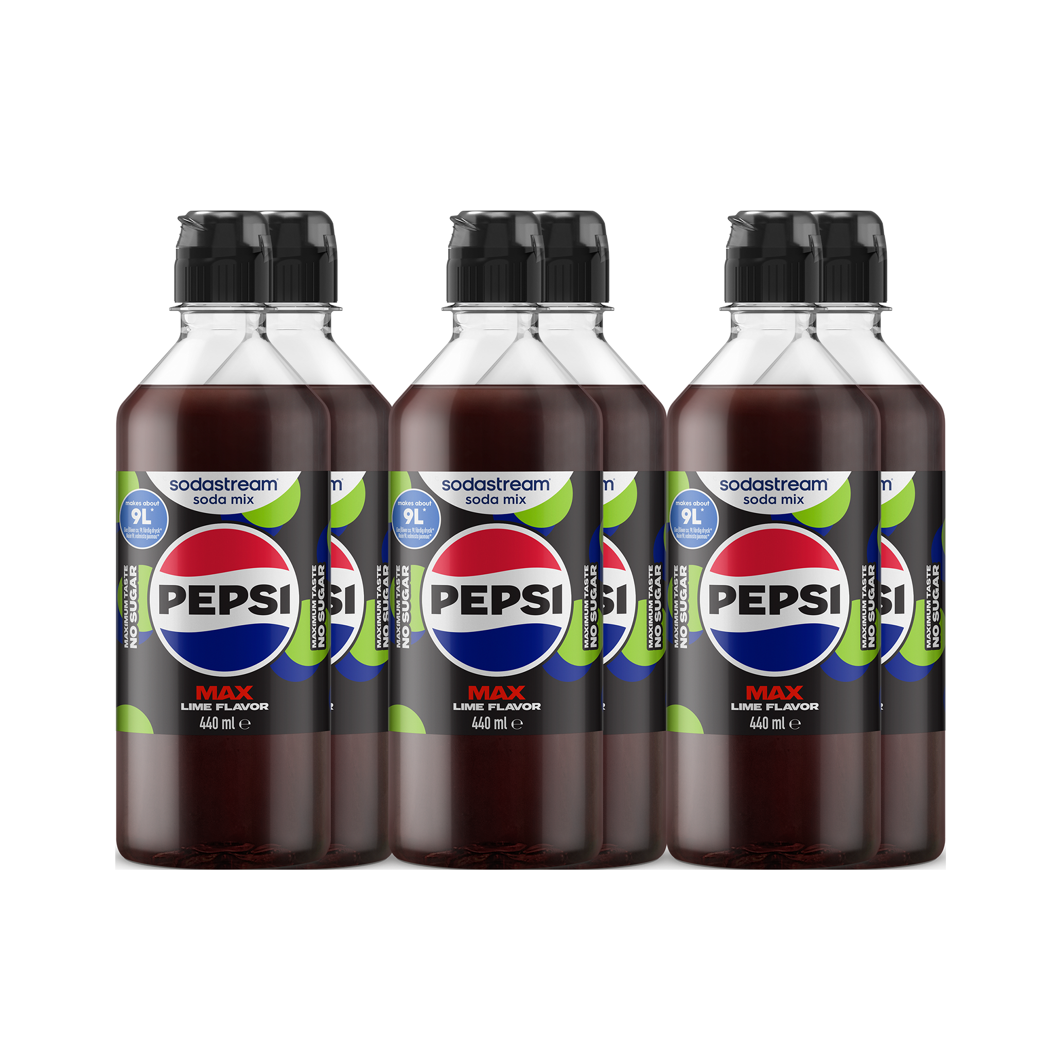 6-pak Pepsi Max Lime sodastream